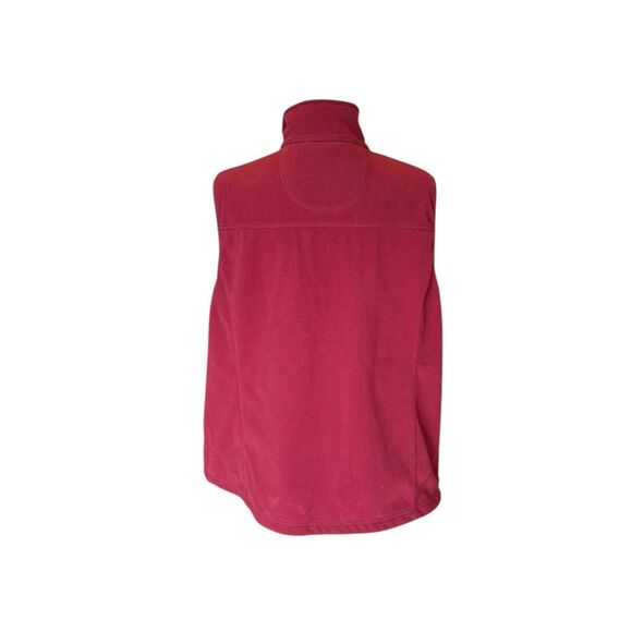 LL Bean Vest Red Fleece Full Zip Two Pocket Womens Size 1X - Picture 2 of 10